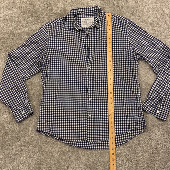 Frank & Eileen Men’s Finbar Blue White Gingham Check Button Down Size Large - Picture 4 of 9